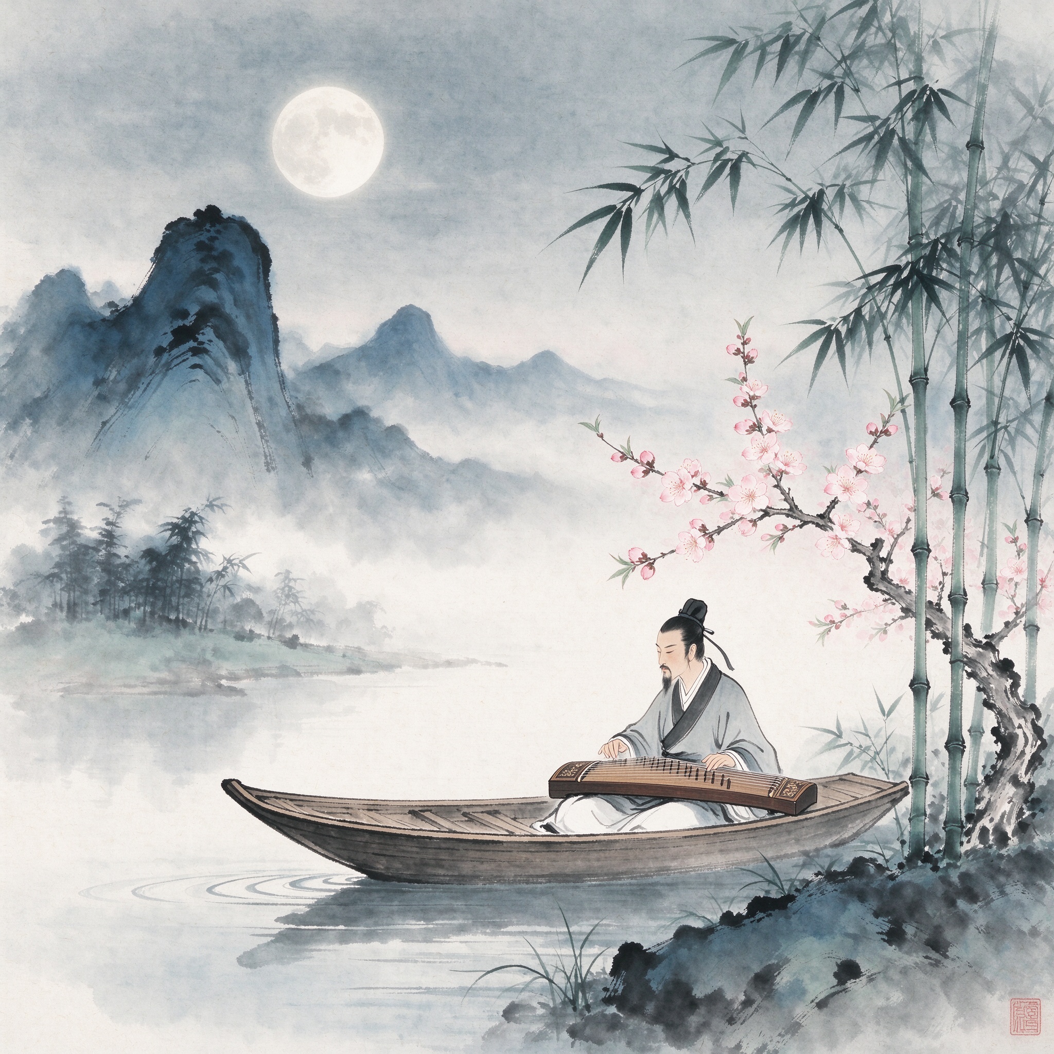 月下抚琴封面